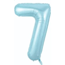 Deniz Parti 7 Rakam Mavi Folyo Balon 34''- 76 cm