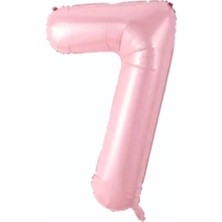 Deniz Parti 7 Rakam Pembe Folyo Balon 34''- 76 cm