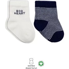Gray Line Gry 2'li Big Heart Penye Soket Çorap 10117 Lacivert Nel1
