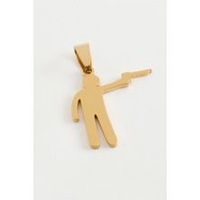 Zero Land Muratech Silahlı Asker Çelik Kolye Ucu 3 Cm-Sarı