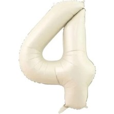 Deniz Parti 4 Rakam Krem Folyo Balon 34''- 76 cm