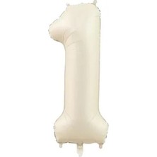 Deniz Parti 1 Rakam Krem Folyo Balon 34''- 76 cm