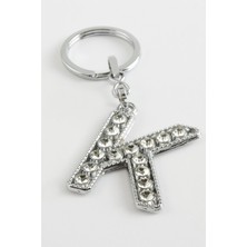 Zero Land Muratech Gümüş Renkli Taşlı Harf Anahtarlık-K