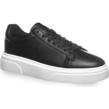 Garajmen Siyah Kalın Beyaz Taban Erkek Günlük Ayakkabı