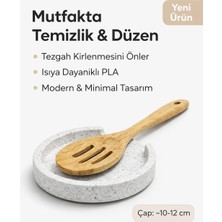 Studio Aslan Design Minimal Tasarım Kaşık Altlığı – Isıya Dayanıklı Pla Kaşık Standı | Mutfak Tezgah Koruyucu Organizer