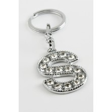 Zero Land Muratech Gümüş Renkli Taşlı Harf Anahtarlık-S