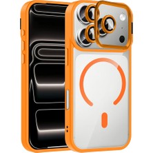 Apple iPhone 17 Pro Kılıf Standlı ve Kamera Lens Hediyeli M-Safe Şarj Özellikli Zore Etro Kapak
