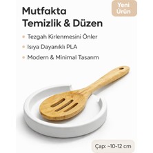 Studio Aslan Design Minimal Tasarım Kaşık Altlığı – Isıya Dayanıklı Pla Kaşık Standı | Mutfak Tezgah Koruyucu Organizer
