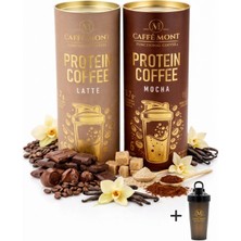 Caffe Mont Protein Coffee Latte+Mocha - 32 Servis - 2x480 gr - Hediye Shaker