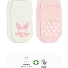 Gray Line Gry 2'li Hayvan Figürlü Kaymaz Soket Çorap 10104 Pembe Ekru Nel1