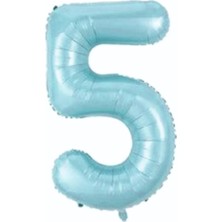Deniz Parti 5 Rakam Mavi Folyo Balon 34''- 76 cm