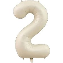 Deniz Parti 2 Rakam Krem Folyo Balon 34''- 76 cm