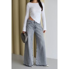 Lacarino 8141 Elephant Leg Kadın Jean Pantolon