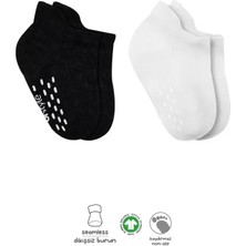 Gray Line Gry 2'li Sneakers Kaymaz Basic Penye Çorap 20103 Siyah Ekru Nel1