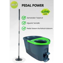 PremiumPort Pedallı Turbo Temizlik Seti, Microfiber Bezli, Döner Başlıklı Otomatik Kova