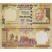 Banknoting Hindistan 500 Rupi 2011 Mahatma Gandhi Tuz Yürüyüşü Temalı. Çok Çok Temiz(-)