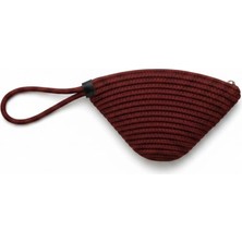 EFW Rome Handmade Hasır Clutch Çanta Bordo