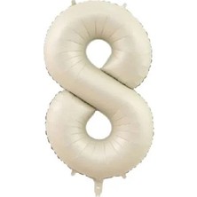 Deniz Parti 8 Rakam Krem Folyo Balon 34''- 76 cm