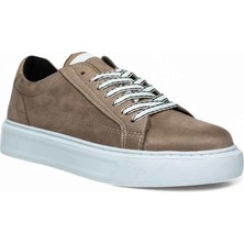 Garajmen Kum Suet Deri Sneaker Kalın Taban Erkek Ayakkabı