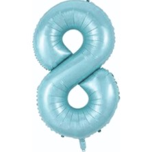 Deniz Parti 8 Rakam Mavi Folyo Balon 34''- 76 cm