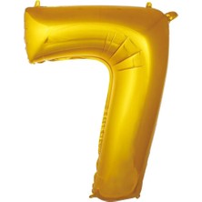 Deniz Parti 7 Rakam Altın Folyo Balon 34''- 76 cm