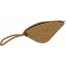 EFW Rome Handmade Hasır Clutch Çanta Krem