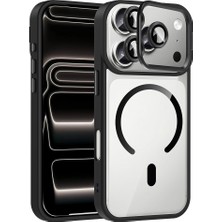 Apple iPhone 17 Pro Max Kılıf Standlı ve Kamera Lens Hediyeli M-Safe Şarj Özellikli Zore Etro Kapak