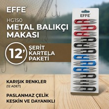 Effe HG150 Metal Balıkçı Makası Renkli 12 Adet Kartela