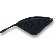 EFW Rome Handmade Hasır Clutch Çanta Lacivert