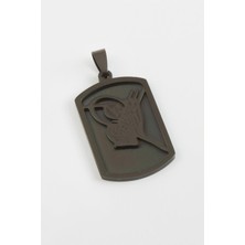 Zero Land Muratech Tuğra Çelik Kolye Ucu 3,5 Cm-Siyah
