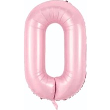 Deniz Parti 0 Rakam Pembe Folyo Balon 34''- 76 cm