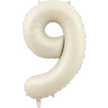Deniz Parti 9 Rakam Krem Folyo Balon 34''- 76 cm