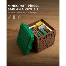 3DcraftTR 3D Crafttr Minecraft Piksel Saklama Kutusu - 10X10CM Masaüstü Düzenleyici