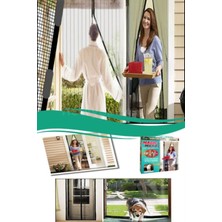 Zayka® Pratik Kolay Otomatik Manyetik Mıknatıslı Kapı Pencere Sinekliği Krem