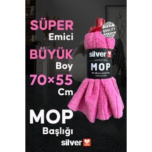 PremiumPort Yüksek Emici Mikrofiber Mop Başlığı 70X55 cm Jumbo Boy Pembe