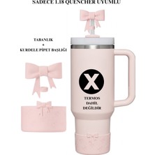 Stanley Quencher Termos 1,18 Lt Uyumlu Koruyucu Tabanlık ve Toz önleyici Fiyonk Pipet Başlığı