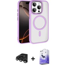 Marsilyan™- iPhone 15 Pro Max Kılıf Kıvılcım Prime - Siyah Bilvis 5in1 5d Magic Hayalet Cam Ekran Koruyucu + Titanyum Gri Raze Metal Kamera Lens