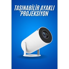 Siv Ticaret Sinema Projektörü Android HDMI USB Wifi Ses Çıkışlı Ayaklı Projeksiyon Taşınabilir - Lisinya