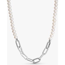 KFS Pandora Me Işlenmiş Tatlı Su Kültür Incisi Kolye 925 Ayar Gümüş