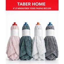 PremiumPort 4'lü Mikrofiber Yedek Paspas Bezi Vidalı Mop Başlığı Seti