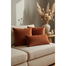 Dokuar Kadife Dokulu Premium Kiremit Düz Polyester Yastık Kırlent Kılıfı