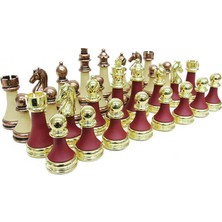 Siv Ticaret Satranç Taşı Zamak Polyester Krem Bordo Dekoratif Hediyelik