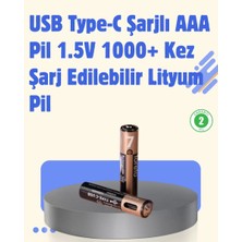 Nemere İthalat USB Type-C Şarjlı Aaa Lityum Pil 1000+ Şarj Döngüsü ile Uzun Ömür Nemere Ithalat