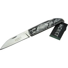 Nemere Cr 0102 Kamp Çakı 20 cm - Balık Desenli Metal Sap, Kılıflı, Kutulu