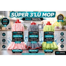 PremiumPort Yüksek Emicilikli Mikrofiber 3'lü Mop Başlığı Seti, Temizlikte Kolaylık Sağlar