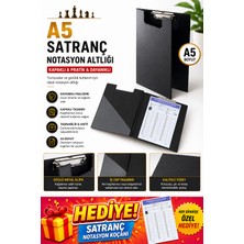 A5 Satranç Notasyon Altlığı - Kapaklı – Dayanıklı - Turnuva Uyumlu - Notasyon Koçanı Hediye