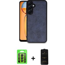 Marsilyan™- Galaxy A15 4g Kılıf Kıvılcım Işık Serisi - Siyah 6d Antistatik Mat Seramik Hayalet Nano Ekran Koruyucu + Siyah Raze Metal Kamera Lens