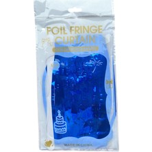 Butik Kutlama Atölyesi Parlak Metalize Mavi Arka Plan Perdesi