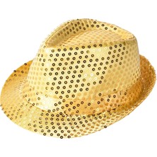 Magicool Disko  Altın Gold Payetli Fötr Şapka Yetişkin Boy