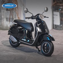Welly 1:12 Ölçek Vespa Gts 300 Diecast Model – Gerçekçi Detaylı Metal Scooter Diecast Renk:siyah